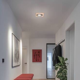 Plafond inbouwlamp Tobby, 10 x 10 cm, eikenhout, GU10 eikenhout, zwart