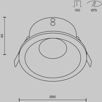 plafond inbouwlamp Zoom wit Ø 8,5 cm aluminium IP65 GU10