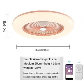 Plafond Ventilator Met Verlichting 180V-265V Led Licht Met App Mobiele Telefoon Controle Ondersteuning Bluetooth-verbinding Voor slaapkamer Woonkamer 4