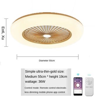 Plafond Ventilator Met Verlichting 180V-265V Led Licht Met App Mobiele Telefoon Controle Ondersteuning Bluetooth-verbinding Voor slaapkamer Woonkamer