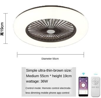 Plafond Ventilator Met Verlichting 180V-265V Led Licht Met App Mobiele Telefoon Controle Ondersteuning Bluetooth-verbinding Voor slaapkamer Woonkamer