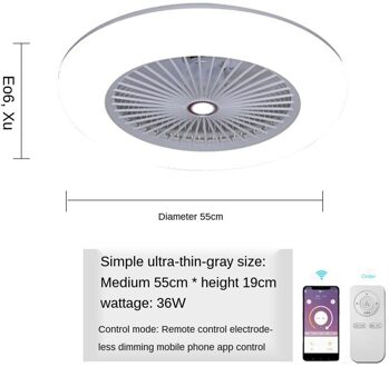 Plafond Ventilator Met Verlichting 180V-265V Led Licht Met App Mobiele Telefoon Controle Ondersteuning Bluetooth-verbinding Voor slaapkamer Woonkamer