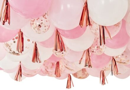 Plafondballonnen Met Kwastjes Roze