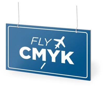 Plafondhangers drukken met acties of informatie drukken