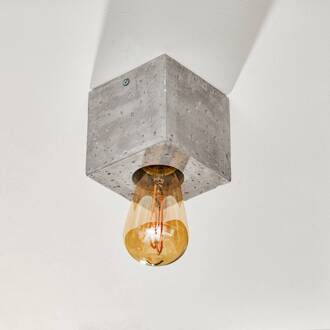 Plafondlamp Akira van beton in kubusvorm beton grijs