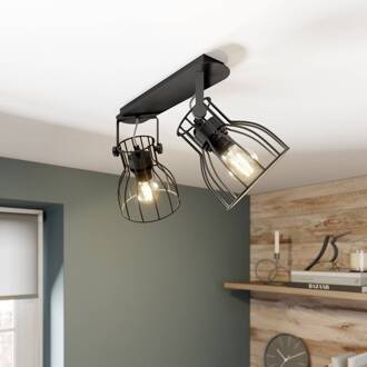 Plafondlamp Alano, zwart, 2-lamps