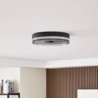 plafondlamp Aldorin, 40 cm, zwart, kunststof zand zwart, wit