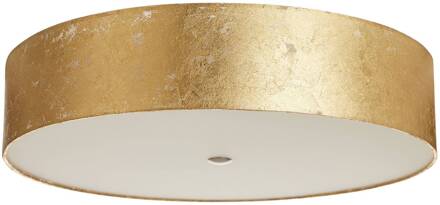 Plafondlamp Alea Loop met bekleding van bladgoud nikkel, goud, wit
