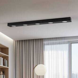 Plafondlamp Alexander, hoekig, 5-lamps zwart