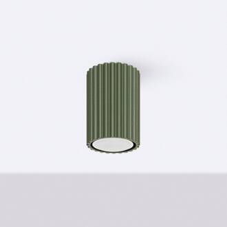 Plafondlamp ALORA, olijfgroen, Ø 7 cm, metaal, GU10