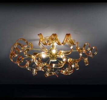 Plafondlamp Amber 60 cm Ø rood, goud