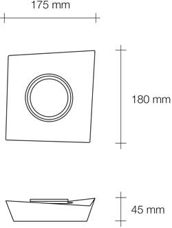 Plafondlamp Anchise van gips, hoekig, 1-lamp wit