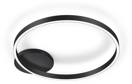 Plafondlamp Anel-60, zwart, direct/indirect mat nikkel