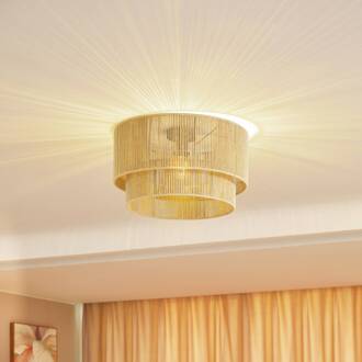 plafondlamp Anuva, beige natuur, papier, Ø 45 cm beige natuur, zwart