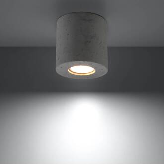Plafondlamp Ara als betonnen cilinder Ø 10cm betongrijs