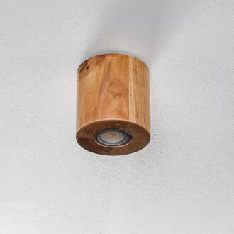 Plafondlamp Ara als cilinder van hout licht hout