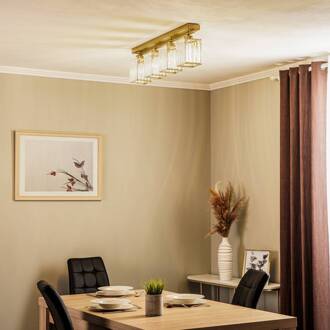 Plafondlamp AV-1795-4EY 4-lamps balk, antiek goud antiek goud, transparant