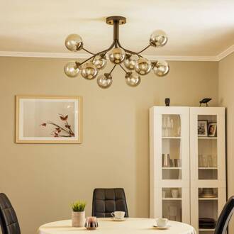 Plafondlamp AV-4286-12-BSY rookgrijs Ø 80 cm 12-lamps zwart, rookgrijs getint