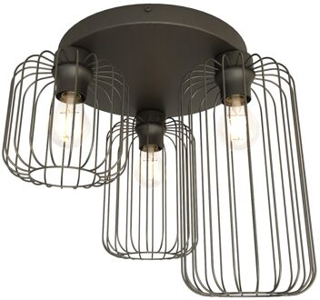 Plafondlamp Barn 3 lichts Ø 30 cm zwart