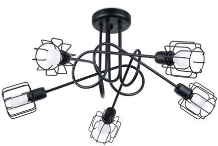 Plafondlamp Beluci 5 lichts Ø 58 cm zwart