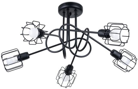 Plafondlamp Beluci 5 lichts Ø 58 cm zwart