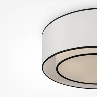 plafondlamp Bergamo, wit/zwart, linnen, Ø 52 cm wit, zwart