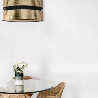 Plafondlamp Big Duo van rotan, beige/zwart beige, zwart