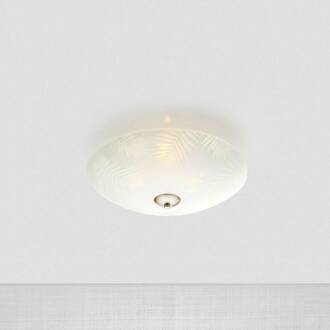 Plafondlamp Blad van glas, Ø 35 cm wit