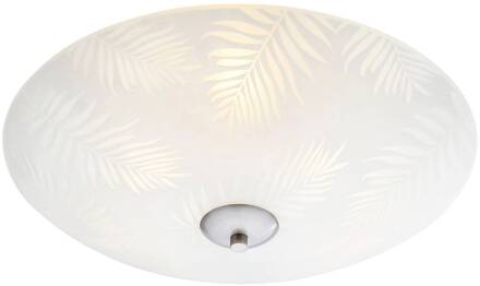 Plafondlamp Blad van glas, Ø 43 cm wit