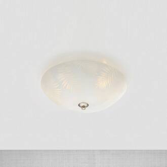 Plafondlamp Blad van glas, Ø 43 cm wit