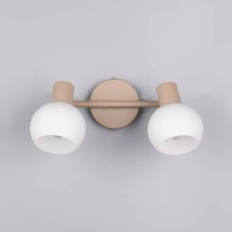 Plafondlamp Boba, 2-lamps, beige, E14, metaal beige, wit