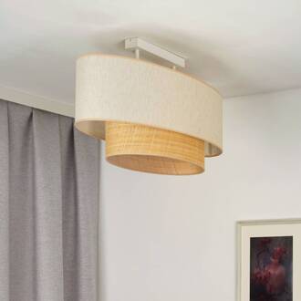 plafondlamp Boho Cotton, beige, raffia naturel, 80 cm beige, naturelbruin