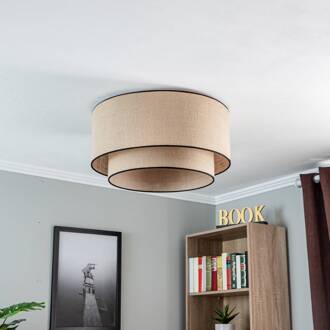 plafondlamp Boho jute & zwart, bruin/zwart, Ø60cm natuurlijk bruin, zwart