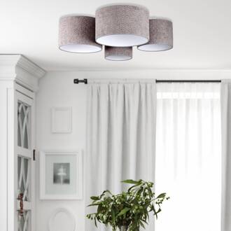 Plafondlamp Boucle met vier kappen, grijs