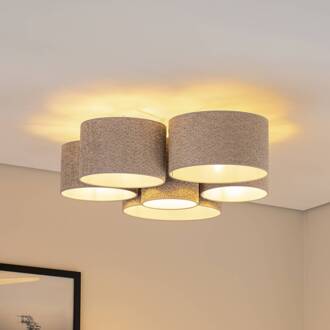 Plafondlamp Boucle met zes kappen, grijs