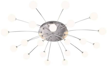 Plafondlamp Bullet, 21-lichts, nikkel/wit mat nikkel, wit