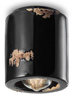 Plafondlamp C986 in vintage-stijl, zwart