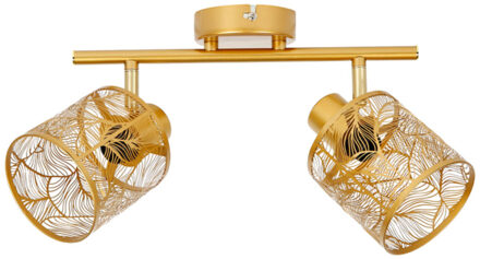 Plafondlamp Calathea - goud - metaal - bewerkt - E27 - interieur decoratie - binnen