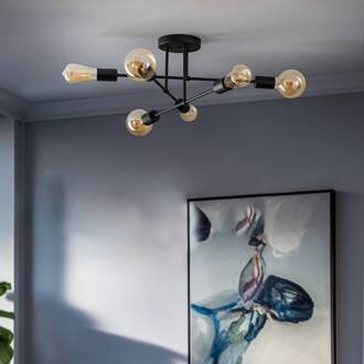 Plafondlamp Cambridge, 6-lamps, zwart