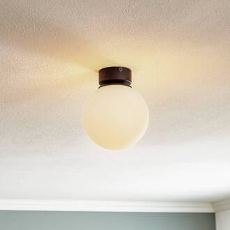 Plafondlamp Celeste met bolglas, 1-lamp wit, zwart
