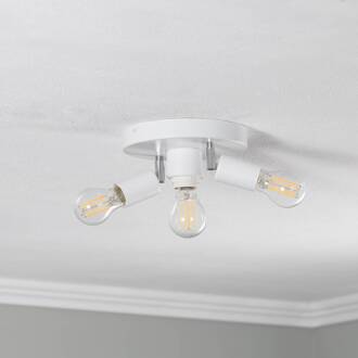 Plafondlamp Centro, wit, 3-lamps, metaal, Ø 19,5 cm