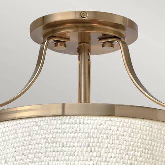 Plafondlamp Charlotte, wit/oudmessing oudmessing, wit