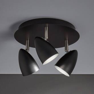 Plafondlamp Ciro met verstelbare spots, zwart zwart, staalgrijs