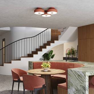 Plafondlamp CLARO, oker, Ø 30 cm, metaal, 4 x E27 oker, wit