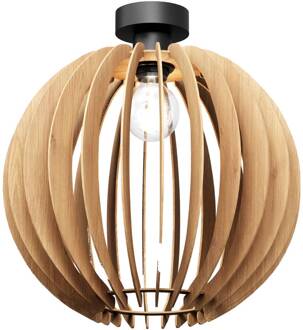 Plafondlamp Clay, Ø 40 cm, berkenmultiplex, E27 licht hout, zwart