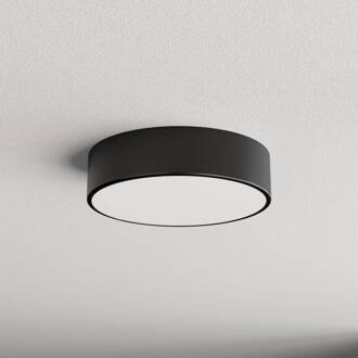 Plafondlamp Cleo 300, zwart, sensor, IP54, Ø 30 cm, metaal
