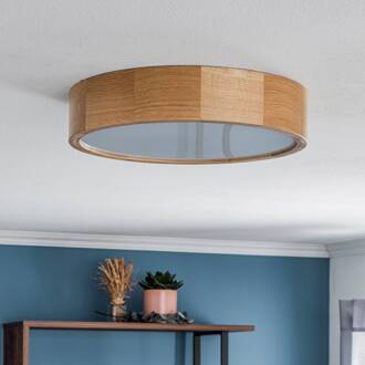 Plafondlamp Cleo DR375, IP54, Ø 37,5 cm, eikenhout, E27