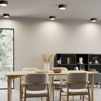 Plafondlamp Cleo, Ø 20 cm, IP20, zwart, metaal, E27