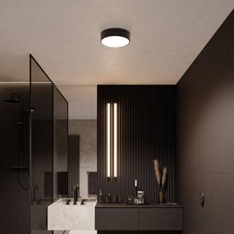 Plafondlamp Cleo, Ø 20 cm, IP54, zwart, metaal, E27