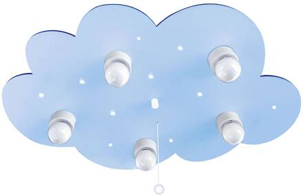 Plafondlamp cloud, 5-lamps, lichtblauw